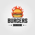 Vintage hot burgers logo designs