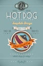 Vintage HOT DOG poster template for bistro