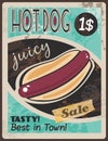 Vintage HOT DOG poster template