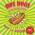Vintage Hot Dogs, retro pop art stile