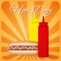 Vintage hotdog poster design