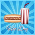 Vintage hotdog poster design