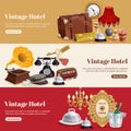 Vintage Hotel Horizontal Banner Set