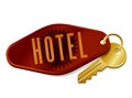 Vintage hotel/motel room key Royalty Free Stock Photo