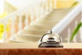 Vintage hotel reception service desk bell Royalty Free Stock Photo