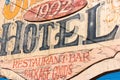 Vintage hotel sign Royalty Free Stock Photo