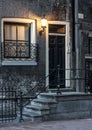 Vintage house in Amsterdam at night Royalty Free Stock Photo