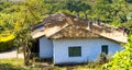 Vintage house with grass on top of the roof Royalty Free Stock Photo