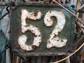 Vintage house number 52