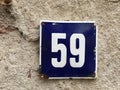 59 on vintage house plate