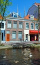 Vintage Houses on Canals, Delft Royalty Free Stock Photo
