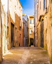 Old street in Felanitx, mediterranean town on Majorca island, Spain Royalty Free Stock Photo