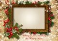 Vintage ÃÂ¡hristmas card with frame for photo or text