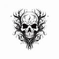 Vintage Human Skull Illustration