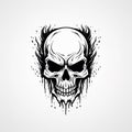 Vintage Human Skull Nostalgic Symbol