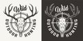 Vintage hunting monochrome logo