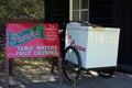Vintage Ice cream cart and sign