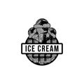 Vintage ice cream logo vector