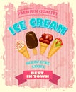 Vintage ICE CREAM poster design
