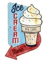 Vintage Ice Cream Tin Sign Royalty Free Stock Photo