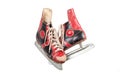 Vintage ice skate, white background Royalty Free Stock Photo