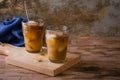 Vintage Iced Coffee in wood table