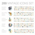 Vintage icons set for business and technology.