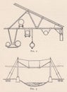 Vintage illustrations of pipe supporting brackets