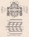 Vintage illustration of a hydraulic brake