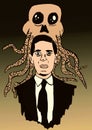 Vintage illustration of H.P. Lovecraft writer Royalty Free Stock Photo