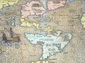 Vintage illustration of a map of America extracted from the Cosmography of Sebastian Munster Royalty Free Stock Photo