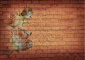 Vintage illustration with music notes and flowers Royalty Free Stock Photo