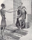 Vintage illustration of Phaeton at the Palace of Apollo the Sun-God. Royalty Free Stock Photo