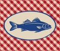 Vintage illustration of sea bass