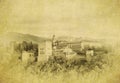 Vintage image of of Alhambra palace, Granada, Spain Royalty Free Stock Photo