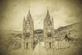 Vintage image of Basilica del Voto Nacional, Quito, Ecuador