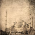 Vintage image of Blue Mosque, Istambul