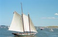 Vintage image of boats waiting for the Parade of Sail to begin at 2000 Sail Boston