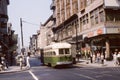 Vintage image of a Bus in Germantown section of Philadelphia, PA Royalty Free Stock Photo