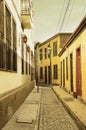 Vintage image of the empty street of Valparaiso. Royalty Free Stock Photo