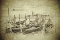 Vintage image of Gondolas at Grand Canal, Venice Royalty Free Stock Photo