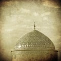 Vintage image of Mosque in ancient city of Yazd