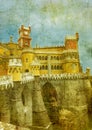 Vintage image of pena palace Royalty Free Stock Photo