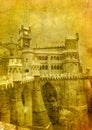 Vintage image of pena palace Royalty Free Stock Photo