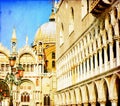 Vintage image of San Marco square - Venice Italy Royalty Free Stock Photo