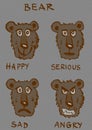 Vintage image set of bear