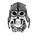 Vintage Image of SKULL for t-shirt design for motorcycle, bike, motorbike, scooter club, aero club