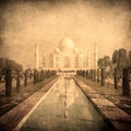 Vintage image of Taj Mahal, Agra, India Royalty Free Stock Photo