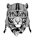 Vintage Image TIGER for t-shirt design for motorcycle, bike, motorbike, scooter club, aero club