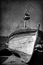 Vintage image of wreck old boat Royalty Free Stock Photo